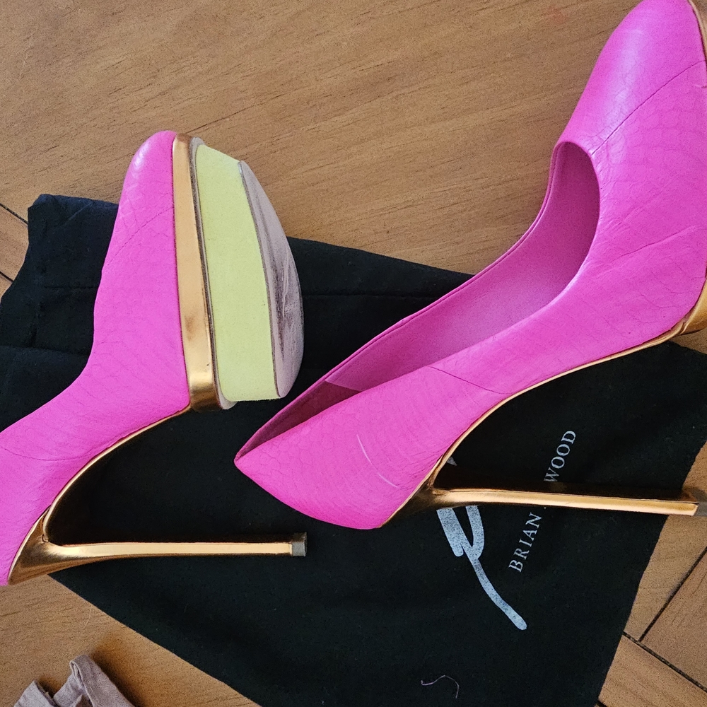 Brian Atwood Pink High Heels - Picture 2 of 6